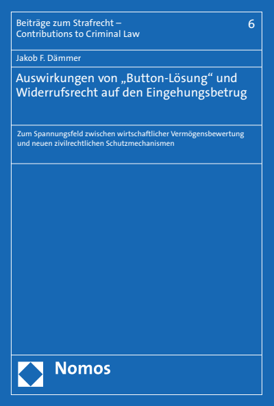 Cover des Buchs: Auswirkungen von "Button-Lösung" und Widerrufsrecht auf den Eingehungsbetrug