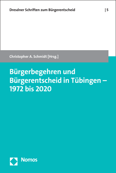 Cover of book: Bürgerbegehren und Bürgerentscheid in Tübingen – 1972 bis 2020