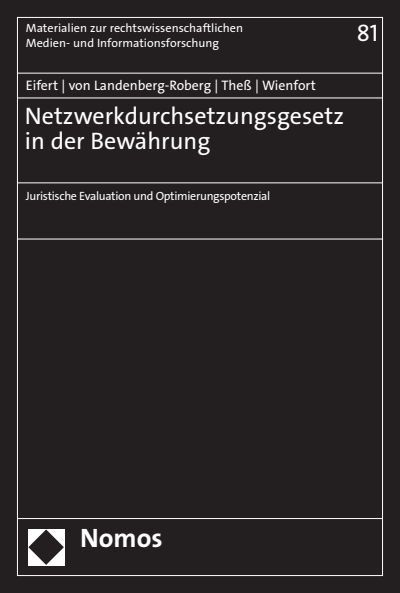 Cover des Buchs: Netzwerkdurchsetzungsgesetz in der Bewährung