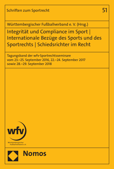 Cover des Buchs: Integrität und Compliance im Sport | Internationale Bezüge des Sports und des Sportrechts | Schiedsrichter im Recht