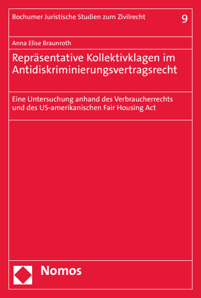 Cover des Buchs: Repräsentative Kollektivklagen im Antidiskriminierungsvertragsrecht