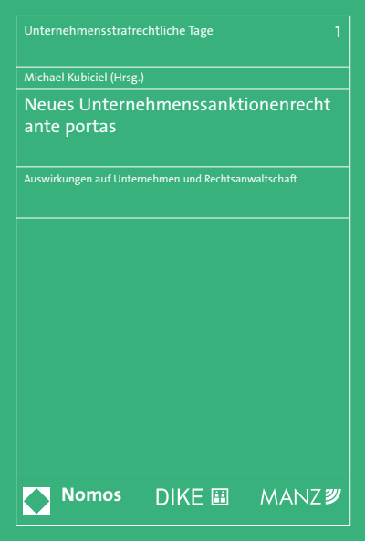Cover des Buchs: Neues Unternehmenssanktionenrecht ante portas