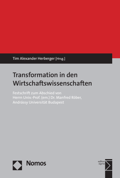 Cover of book: Transformation in den Wirtschaftswissenschaften