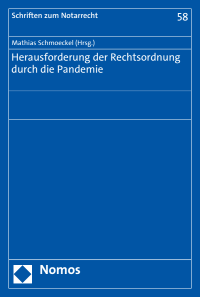 Cover des Buchs: Herausforderung der Rechtsordnung durch die Pandemie