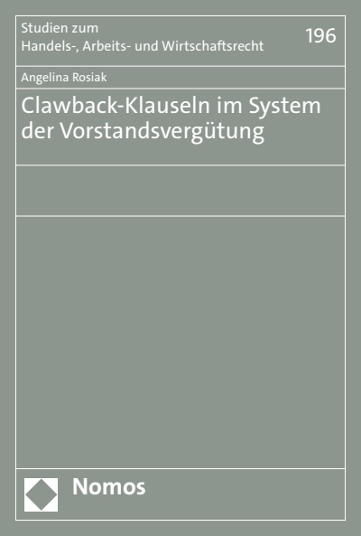 Cover des Buchs: Clawback-Klauseln im System der Vorstandsvergütung