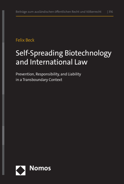 Cover of book: Self-Spreading Biotechnology and International Law
