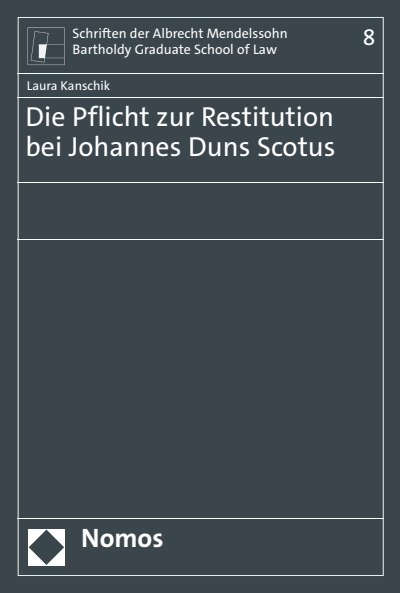 Cover of book: Die Pflicht zur Restitution bei Johannes Duns Scotus