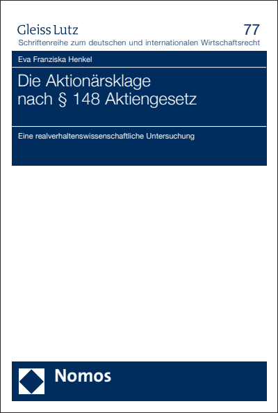 Cover of book: Die Aktionärsklage nach § 148 Aktiengesetz