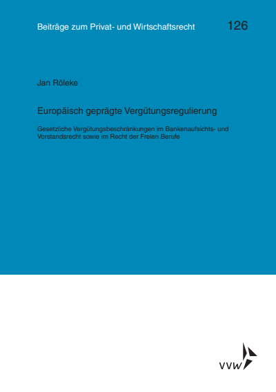 Cover des Buchs: Europäisch geprägte Vergütungsregulierung