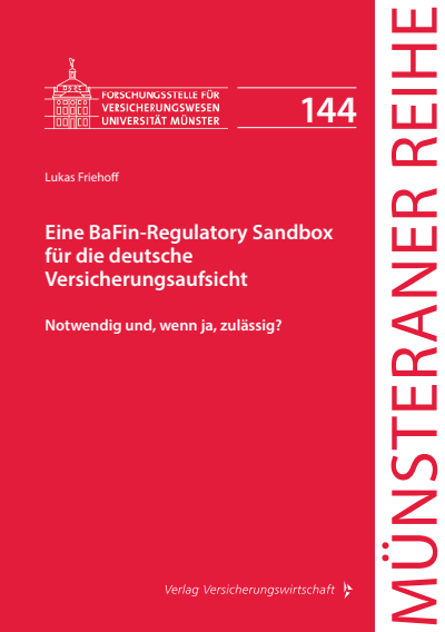 Cover of book: Eine BaFin-Regulatory Sandbox für die deutsche Versicherungsaufsicht