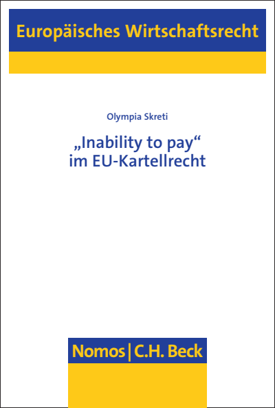 Cover des Buchs: „Inability to pay" im EU-Kartellrecht