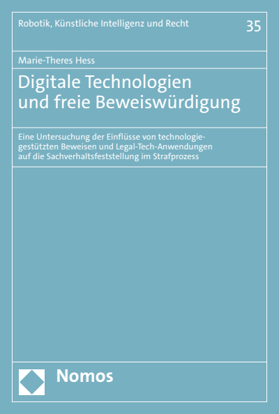 Cover of book: Digitale Technologien und freie Beweiswürdigung
