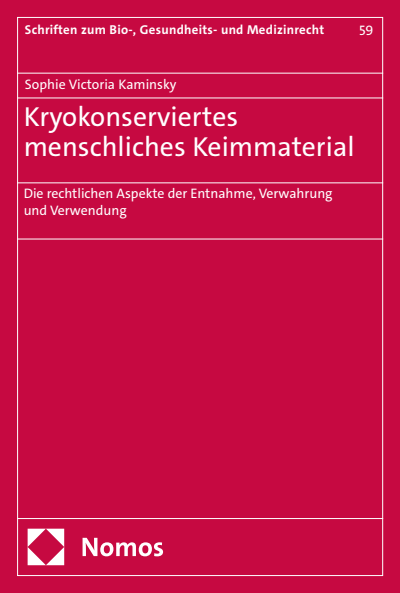 Cover of book: Kryokonserviertes menschliches Keimmaterial