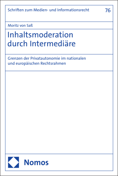 Cover of book: Inhaltsmoderation durch Intermediäre
