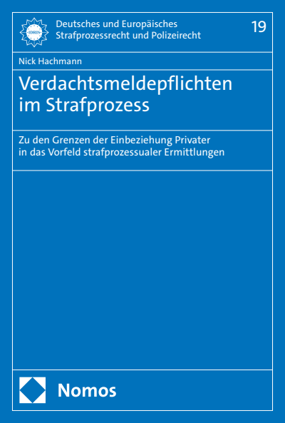 Cover des Buchs: Verdachtsmeldepflichten im Strafprozess