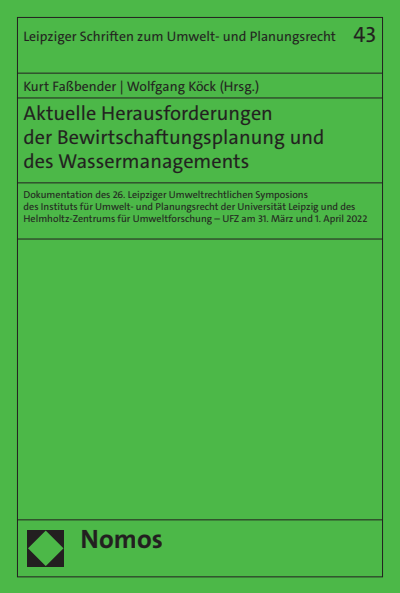 Cover des Buchs: Aktuelle Herausforderungen der Bewirtschaftungsplanung und des Wassermanagements