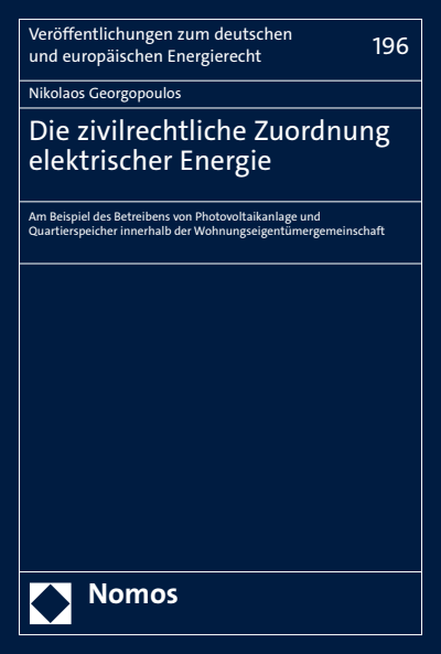 Cover des Buchs: Die zivilrechtliche Zuordnung elektrischer Energie