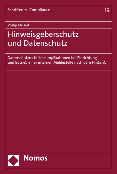Cover des Buchs: Hinweisgeberschutz und Datenschutz