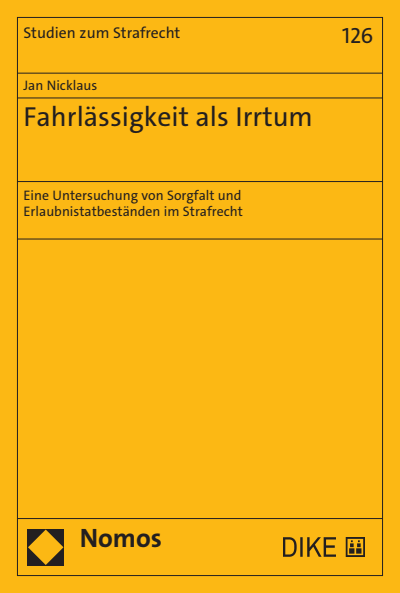 Cover des Buchs: Fahrlässigkeit als Irrtum