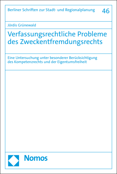 Cover of book: Verfassungsrechtliche Probleme des Zweckentfremdungsrechts