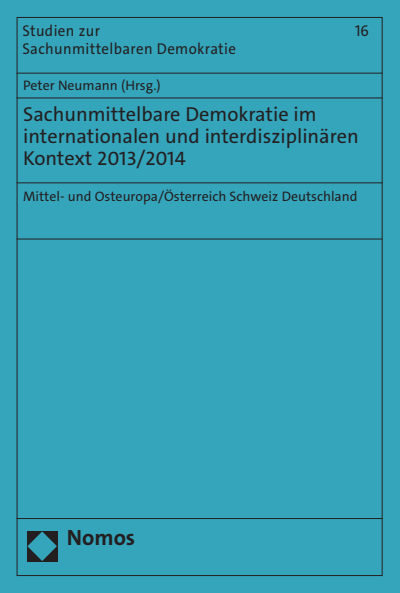 Cover of book: Sachunmittelbare Demokratie im internationalen und interdisziplinären Kontext 2013/2014