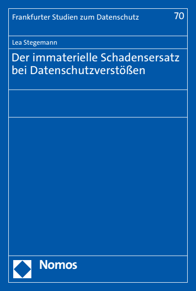 Cover des Buchs: Der immaterielle Schadensersatz bei Datenschutzverstößen