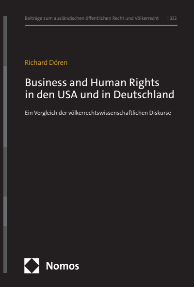 Cover of book: Business and Human Rights in den USA und in Deutschland