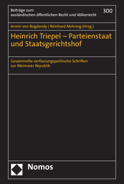 Cover of book: Heinrich Triepel – Parteienstaat und Staatsgerichtshof