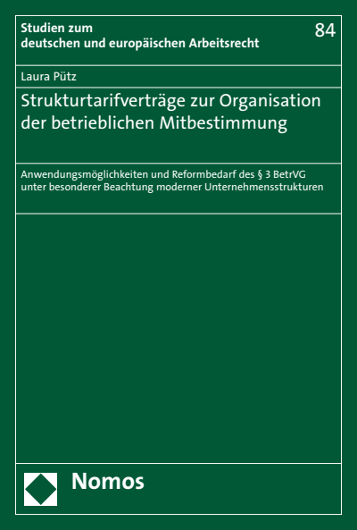 Cover des Buchs: Strukturtarifverträge zur Organisation der betrieblichen Mitbestimmung