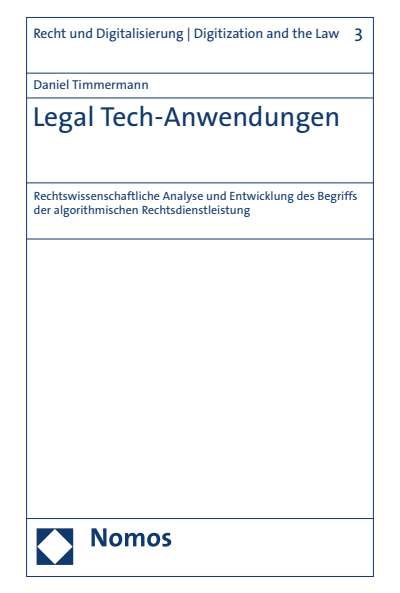 Cover of book: Legal Tech-Anwendungen
