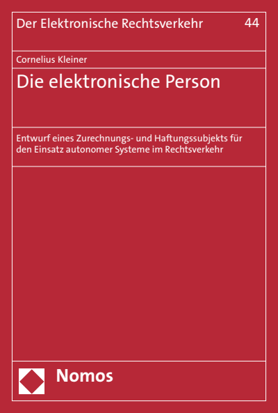 Cover of book: Die elektronische Person