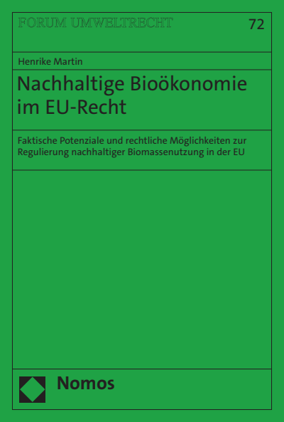 Cover des Buchs: Nachhaltige Bioökonomie im EU-Recht