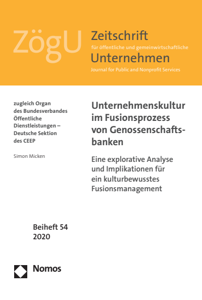 Cover of book: Unternehmenskultur im Fusionsprozess von Genossenschaftsbanken