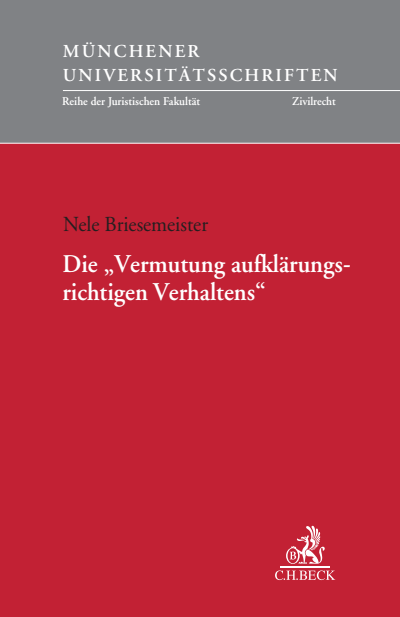 Cover des Buchs: Die „Vermutung aufklärungsrichigen Verhaltens"