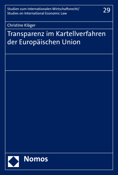 Cover of book: Transparenz im Kartellverfahren der Europäischen Union