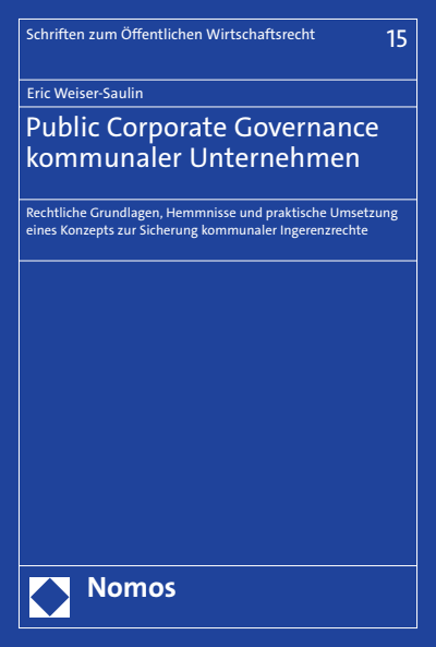 Cover of book: Public Corporate Governance kommunaler Unternehmen