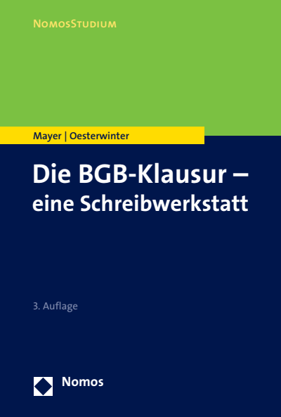 Cover des Buchs: Die BGB-Klausur – eine Schreibwerkstatt