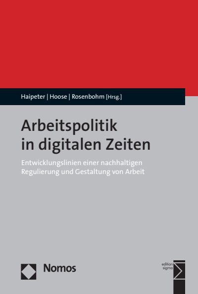 Cover des Buchs: Arbeitspolitik in digitalen Zeiten