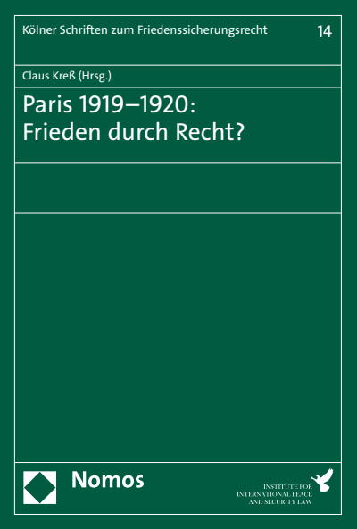 Cover des Buchs: Paris 1919–1920: Frieden durch Recht?