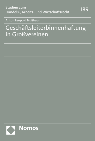Cover des Buchs: Geschäftsleiterbinnenhaftung in Großvereinen