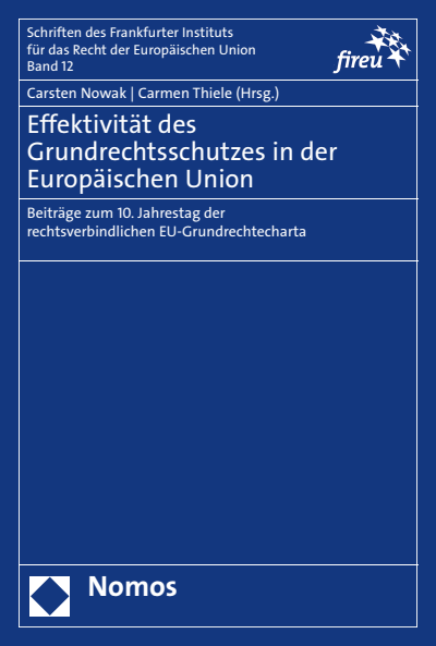 Cover des Buchs: Effektivität des Grundrechtsschutzes in der Europäischen Union