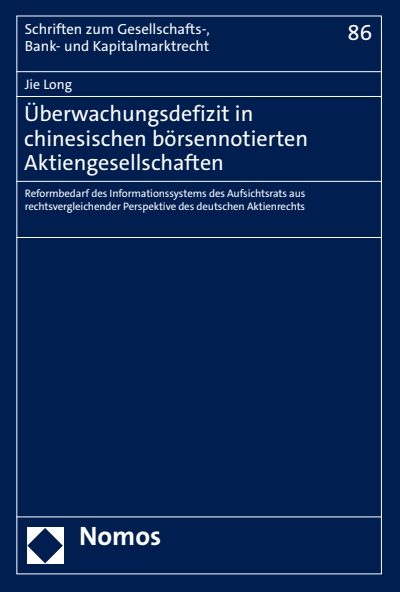 Cover des Buchs: Überwachungsdefizit in chinesischen börsennotierten Aktiengesellschaften