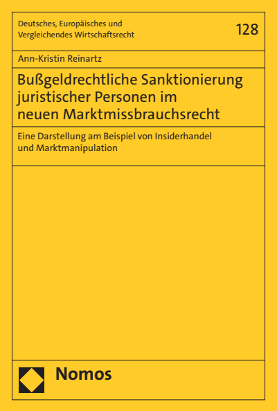 Cover of book: Bußgeldrechtliche Sanktionierung juristischer Personen im neuen Marktmissbrauchsrecht