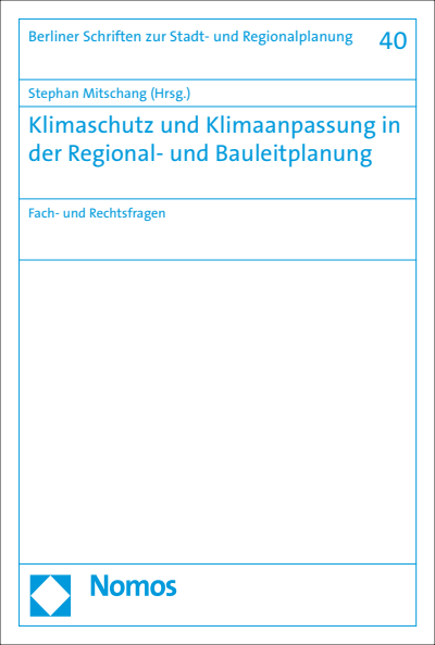 Cover of book: Klimaschutz und Klimaanpassung in der Regional- und Bauleitplanung