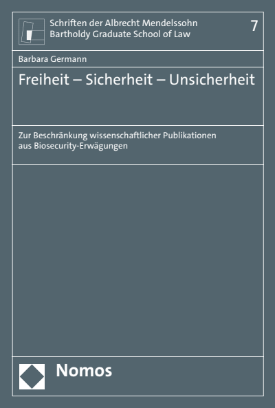Cover of book: Freiheit – Sicherheit – Unsicherheit