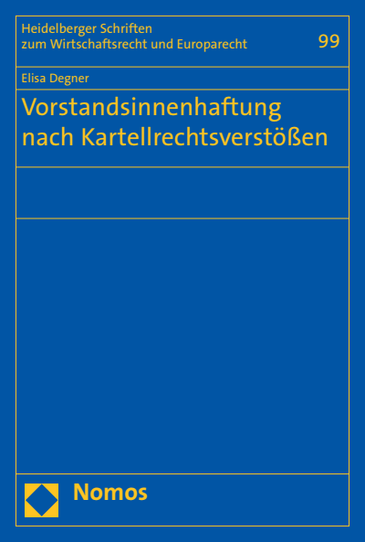Cover des Buchs: Vorstandsinnenhaftung nach Kartellrechtsverstößen
