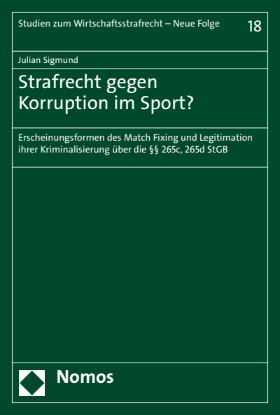 Cover of book: Strafrecht gegen Korruption im Sport?