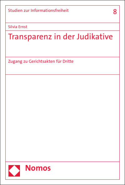 Cover of book: Transparenz in der Judikative