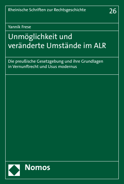Cover of book: Unmöglichkeit und veränderte Umstände im ALR