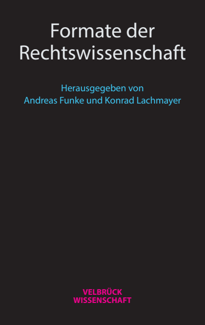Cover of book: Formate der Rechtswissenschaft